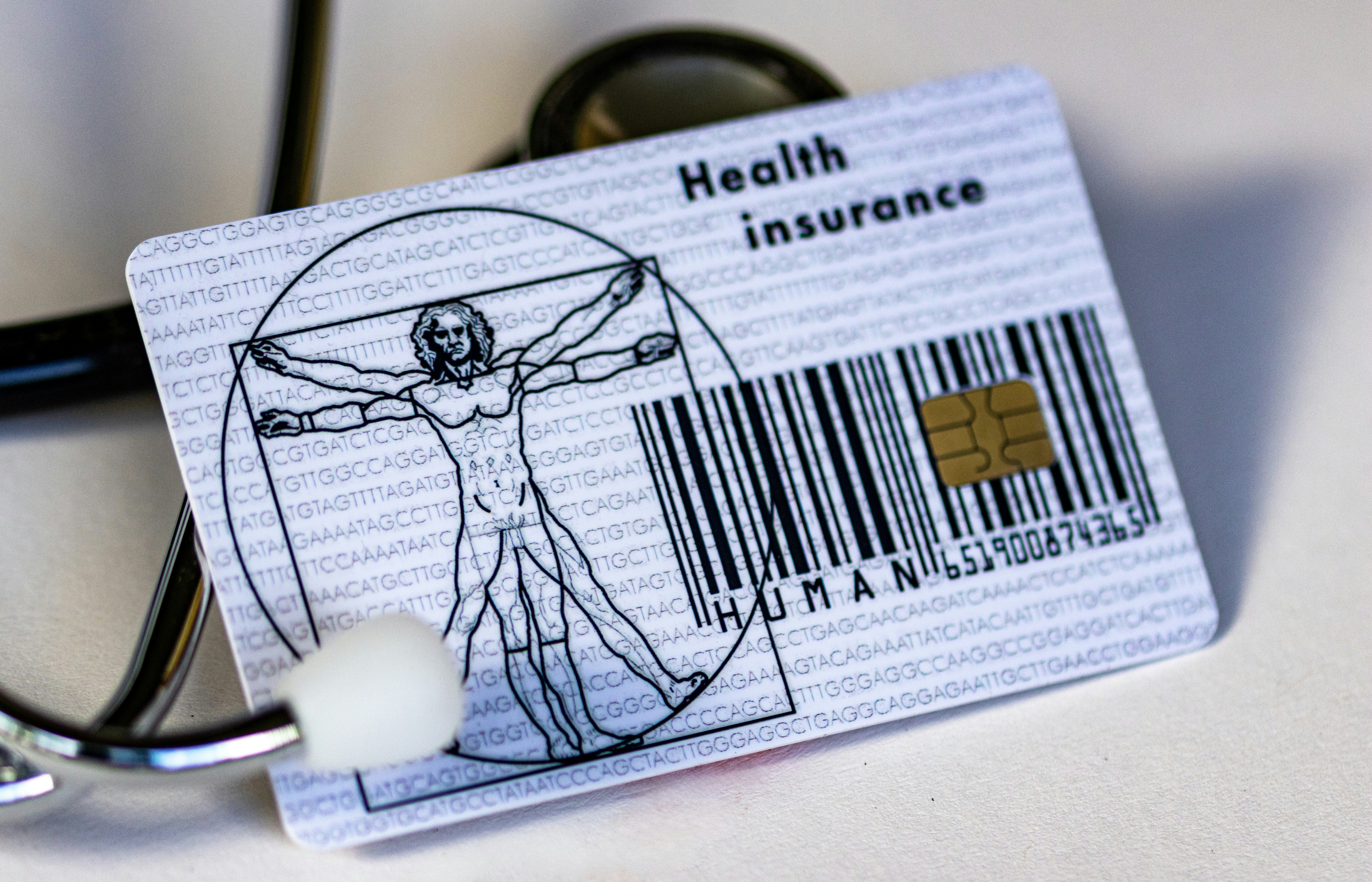 Health insurance card and HSA-eligible plan documents
